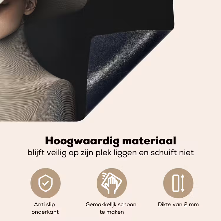 Vrouw - Golvende - Hoed Inductie beschemer met haakjes klein -ky-onderkant-nl