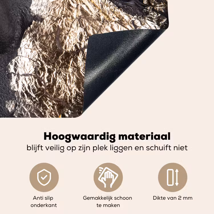 Vrouw - Goud - Zwart - Verf - Luxe Inductie beschemer met haakjes klein -ky-onderkant-nl