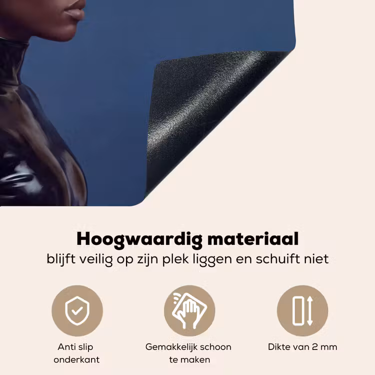 Vrouw - Goudvis - Hoofd - Abstract - Blauw Inductie beschemer met haakjes klein -ky-onderkant-nl