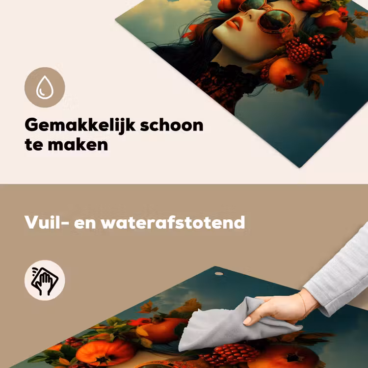 Vrouw - Granaatappel - Herfst - Zonnebril Inductie beschemer met haakjes klein -ky-schoon-nl