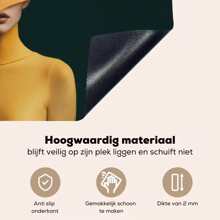 Vrouw - Hoed - Geel Inductie beschemer met haakjes klein -ky-onderkant-nl