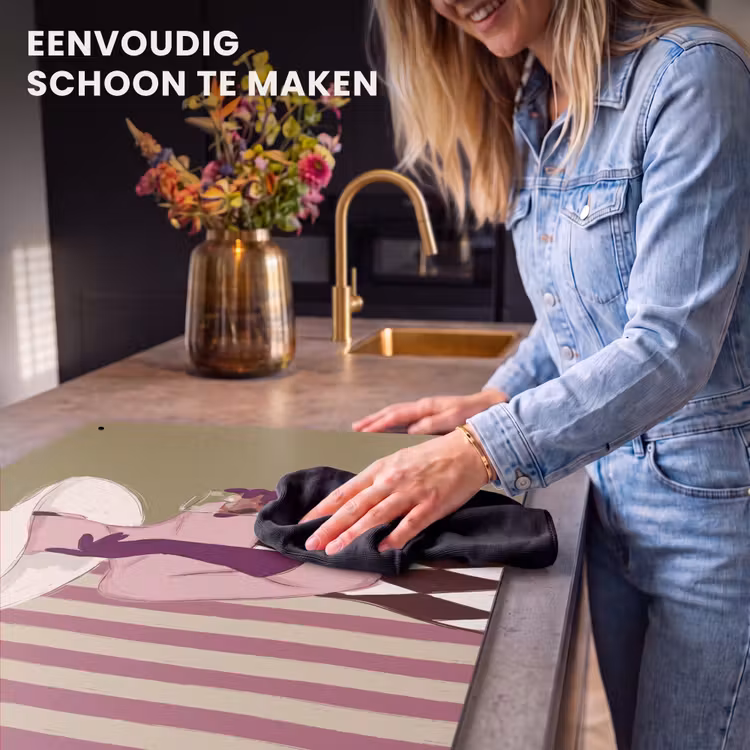 Vrouw - Hoed - Mode - Abstract - Kleurrijk Inductie beschemer met haakjes klein -ky-schoon-nl