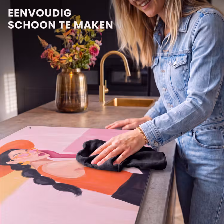 Vrouw - Hoed - Mode - Modern - Oranje Inductie beschemer met haakjes klein -ky-schoon-nl