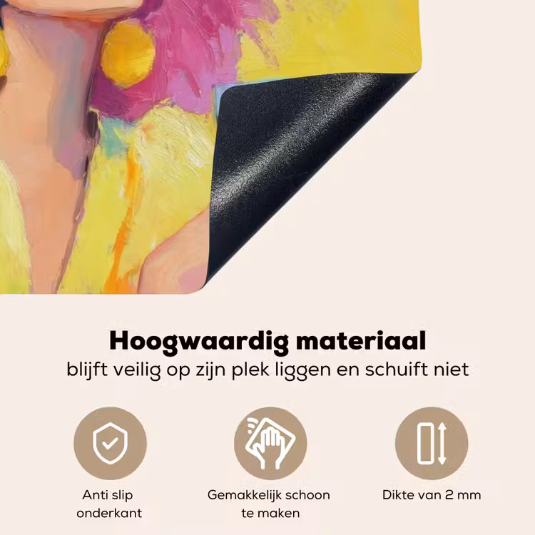 Vrouw - Hoed - Paars - Wijn Inductie beschemer met haakjes middel -ky-onderkant-nl