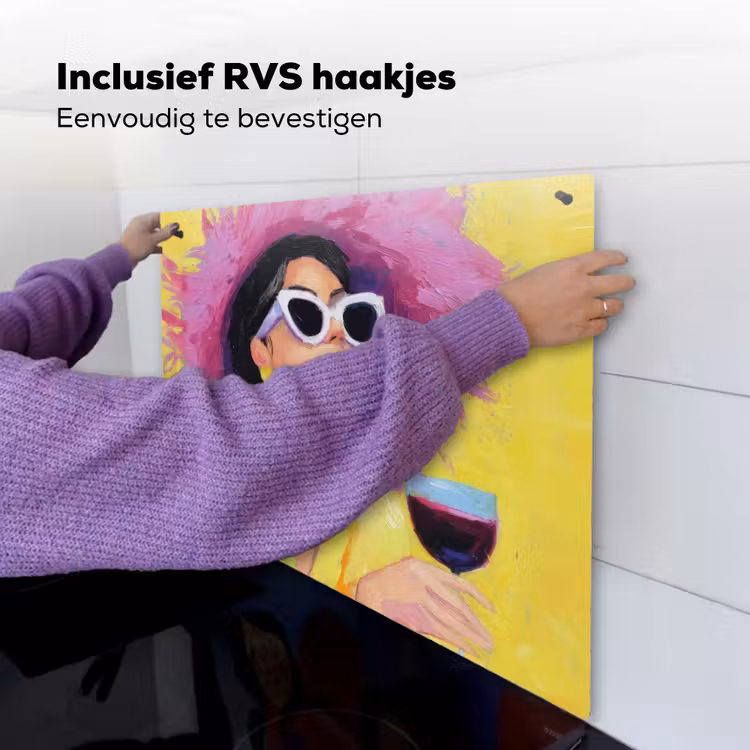 Vrouw - Hoed - Paars - Wijn Inductie beschemer met haakjes middel -ky-ophangen-nl