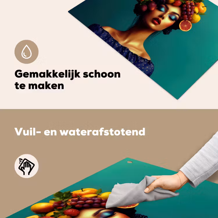 Vrouw - Hoodtooi - Tropisch - Fruit - Druiven Inductie beschemer met haakjes klein -ky-schoon-nl