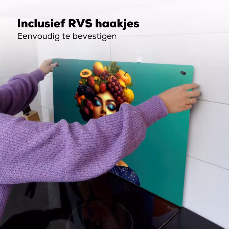 Vrouw - Hoodtooi - Tropisch - Fruit - Druiven Inductie beschemer met haakjes klein -ky-ophangen-nl