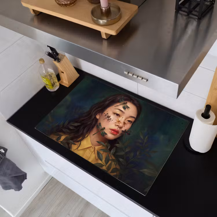 Vrouw - Insecten - Natuur - Portret - Groen Inductie beschemer met haakjes klein -sfeer1