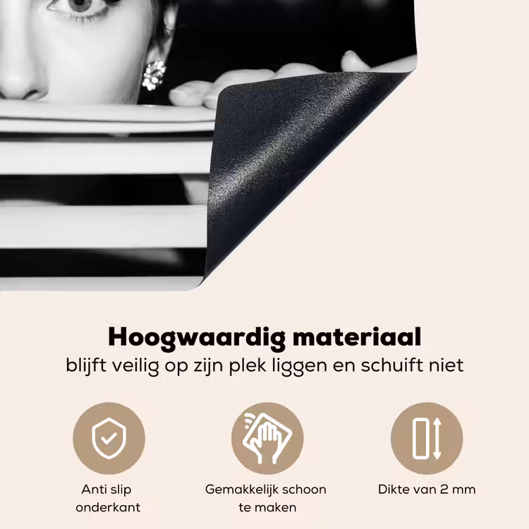 Vrouw - Jaloezieën - Portret - Zwart-wit Inductie beschemer met haakjes klein -ky-onderkant-nl
