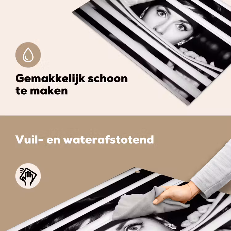 Vrouw - Jaloezieën - Portret - Zwart-wit Inductie beschemer met haakjes klein -ky-schoon-nl