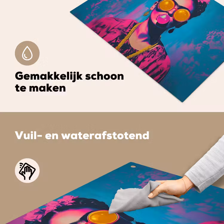 Vrouw - Kauwgom - Zonnebril - Oranje Inductie beschemer met haakjes klein -ky-schoon-nl