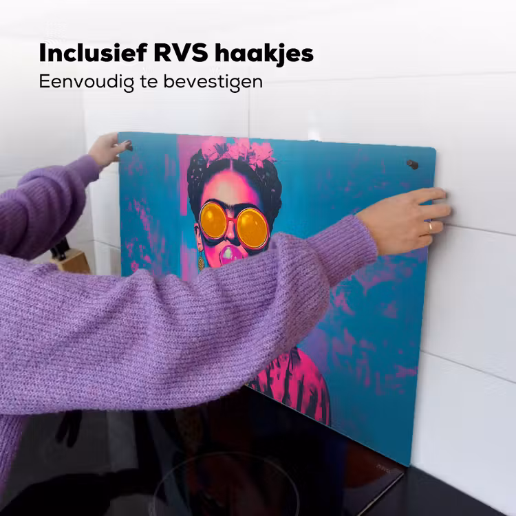 Vrouw - Kauwgom - Zonnebril - Oranje Inductie beschemer met haakjes klein -ky-ophangen-nl