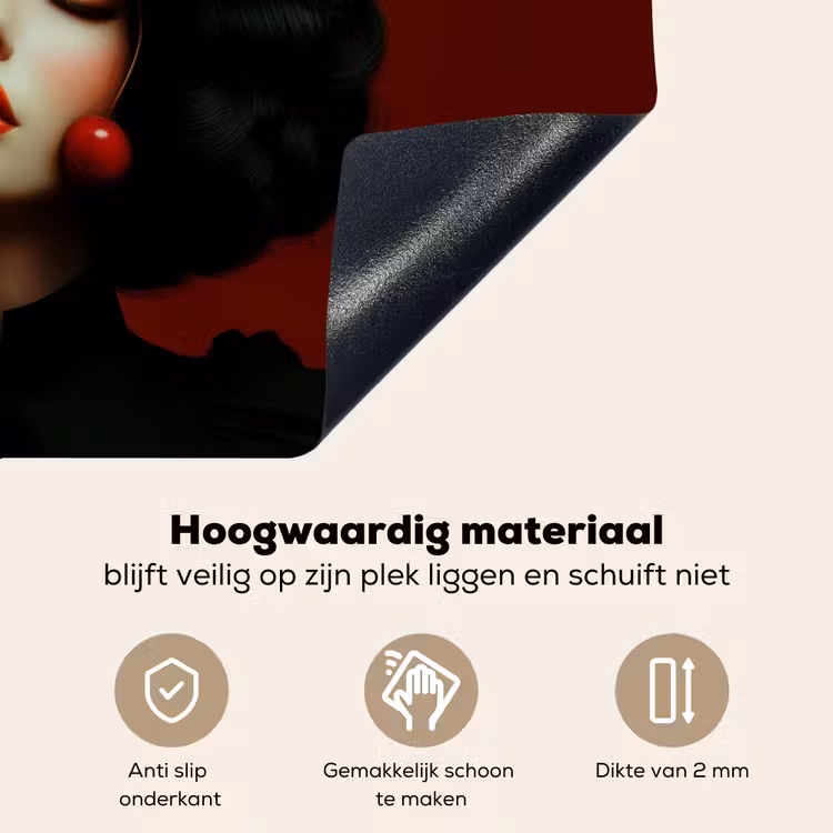 Vrouw - Kersen - Slagroom Inductie beschemer met haakjes klein -ky-onderkant-nl