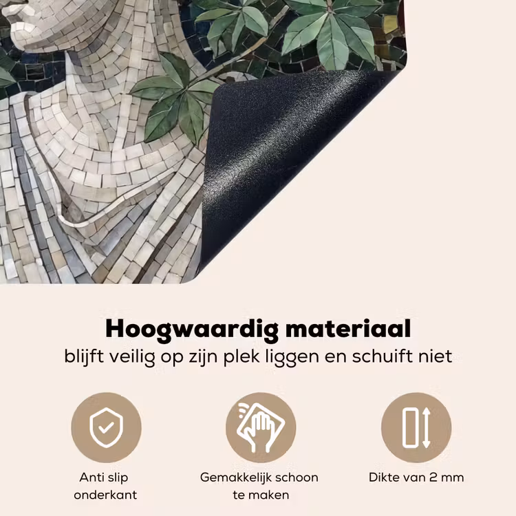 Vrouw - Klassiek - Mozaiëk - Natuur - Groen Inductie beschemer met haakjes klein -ky-onderkant-nl