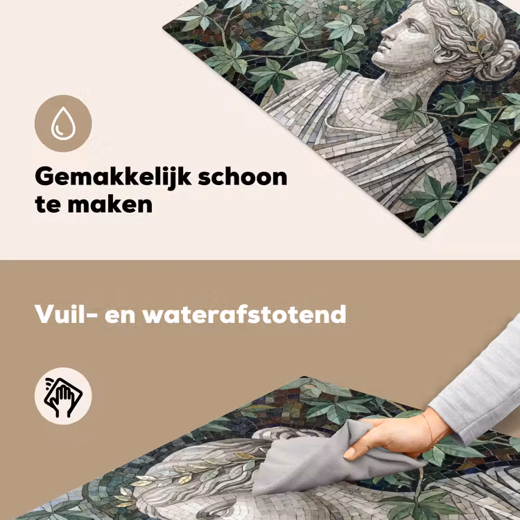 Vrouw - Klassiek - Mozaiëk - Natuur - Groen Inductie beschemer met haakjes klein -ky-schoon-nl