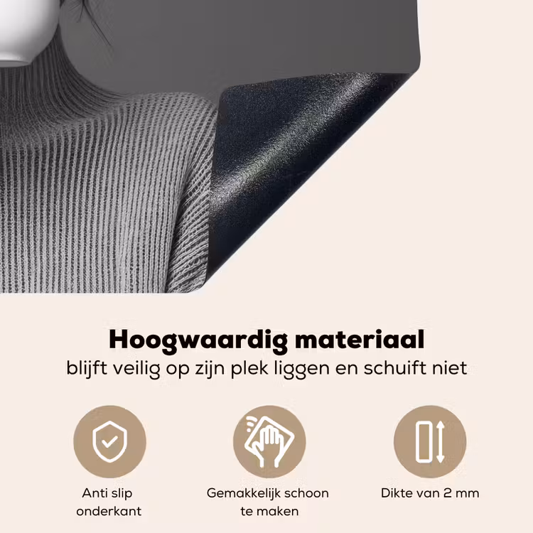Vrouw - Koffie - Zwart - Wit Inductie beschemer met haakjes klein -ky-onderkant-nl