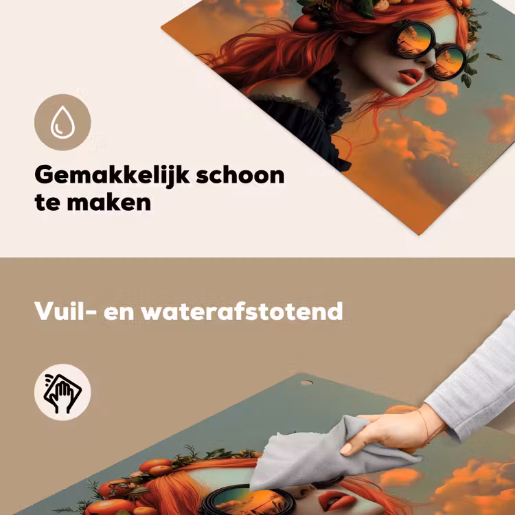 Vrouw - Kroon - Tomaat - Bascilicum - Zonnebril Inductie beschemer met haakjes klein -ky-schoon-nl