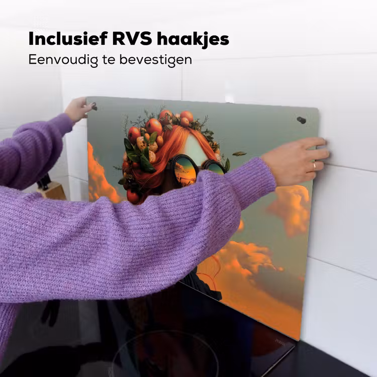 Vrouw - Kroon - Tomaat - Bascilicum - Zonnebril Inductie beschemer met haakjes klein -ky-ophangen-nl