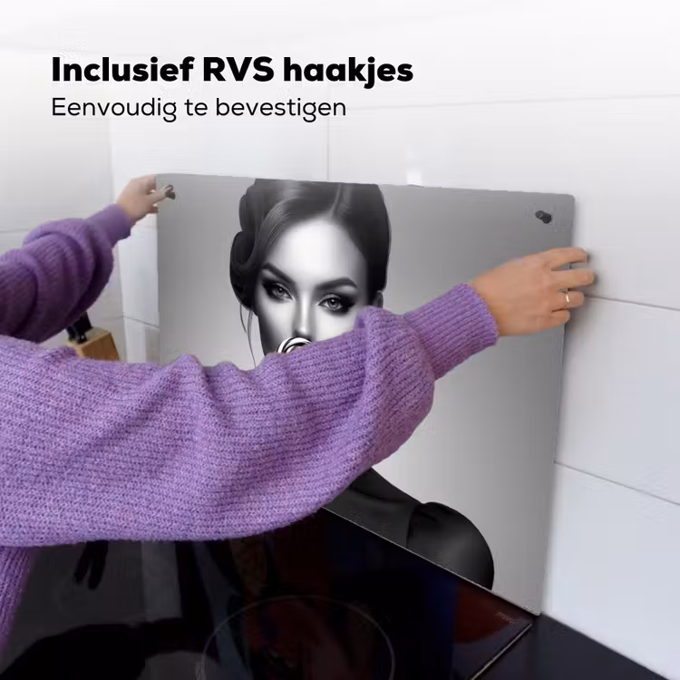 Vrouw - Lolly - Zwart Inductie beschemer met haakjes klein -ky-ophangen-nl