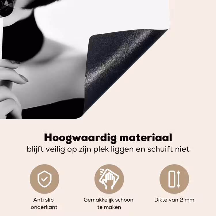 Vrouw - Lolly - Zwart - Wit Inductie beschemer met haakjes klein -ky-onderkant-nl