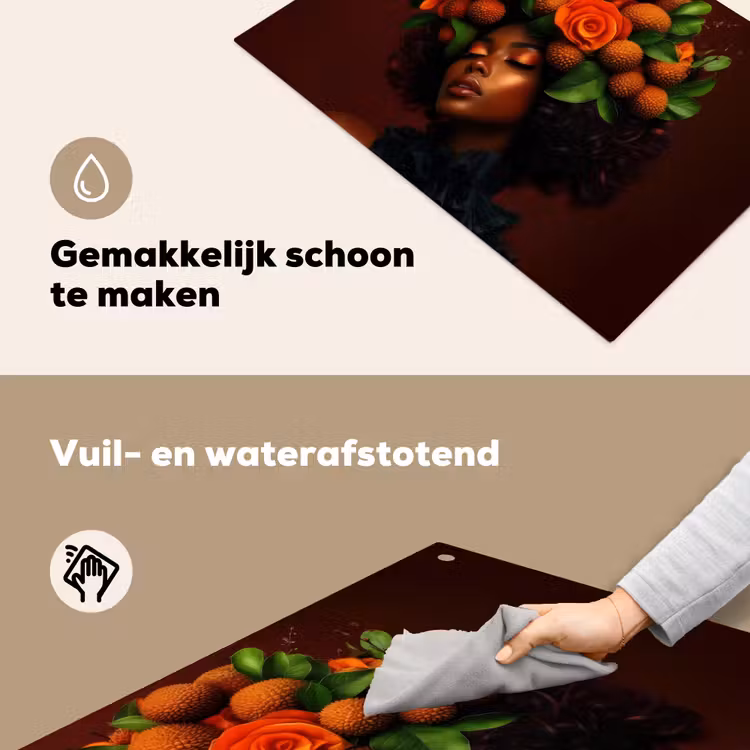 Vrouw - lychee - exotisch Inductie beschemer met haakjes klein -ky-schoon-nl