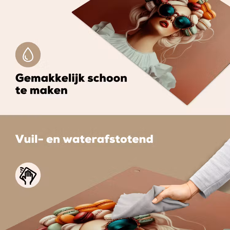 Vrouw - Macarons - Bril Inductie beschemer met haakjes klein -ky-schoon-nl