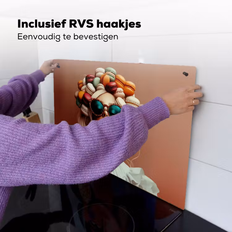 Vrouw - Macarons - Bril Inductie beschemer met haakjes klein -ky-ophangen-nl