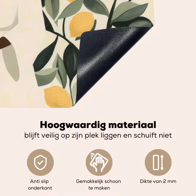 Vrouw - Mand - Citroenen - Bladeren Inductie beschemer met haakjes klein -ky-onderkant-nl
