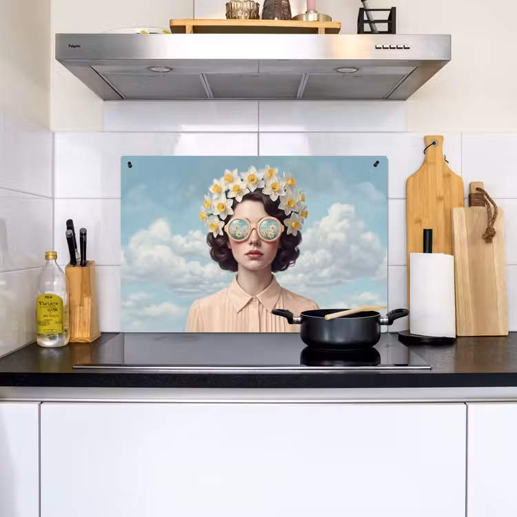 Vrouw - Narcissen - Geel Inductie beschemer met haakjes klein -sfeer2