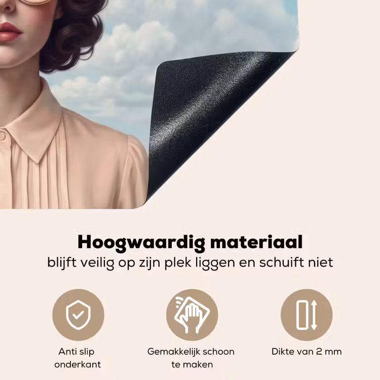 Vrouw - Narcissen - Geel Inductie beschemer met haakjes klein -ky-onderkant-nl