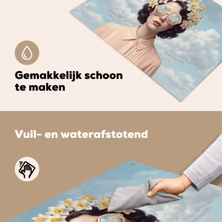 Vrouw - Narcissen - Geel Inductie beschemer met haakjes klein -ky-schoon-nl