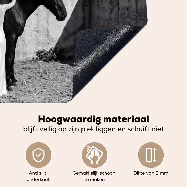 Vrouw - Paard - Artistiek Inductie beschemer met haakjes klein -ky-onderkant-nl