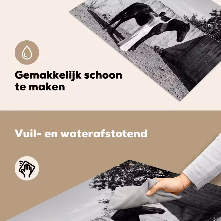 Vrouw - Paard - Artistiek Inductie beschemer met haakjes klein -ky-schoon-nl