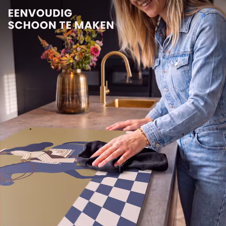 Vrouw - Paard - Rijden - Modern - Abstract Inductie beschemer met haakjes klein -ky-schoon-nl