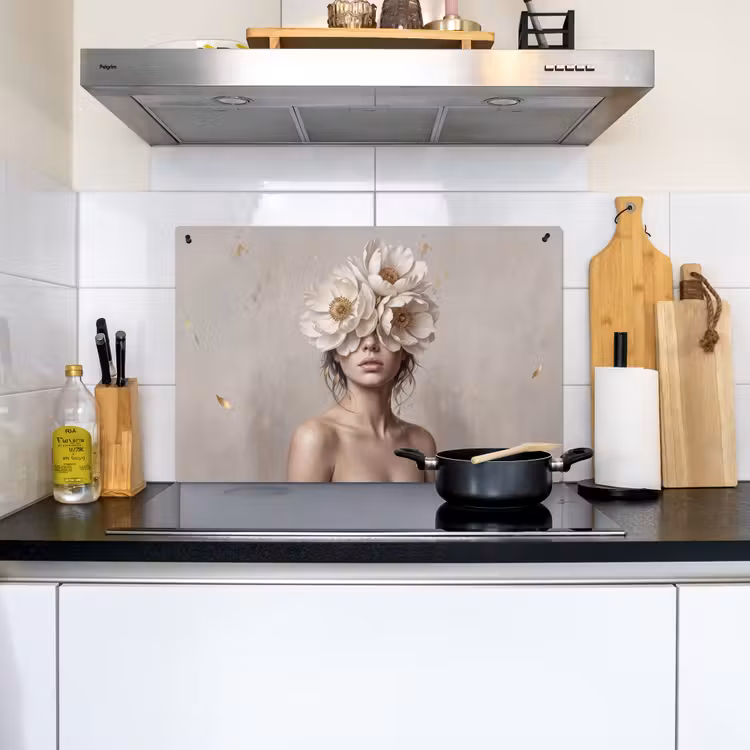 Vrouw - Pioenroos - Wit Inductie beschemer met haakjes klein -sfeer2