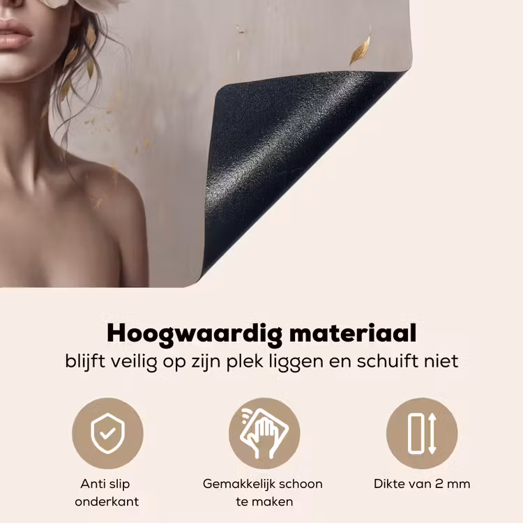 Vrouw - Pioenroos - Wit Inductie beschemer met haakjes klein -ky-onderkant-nl