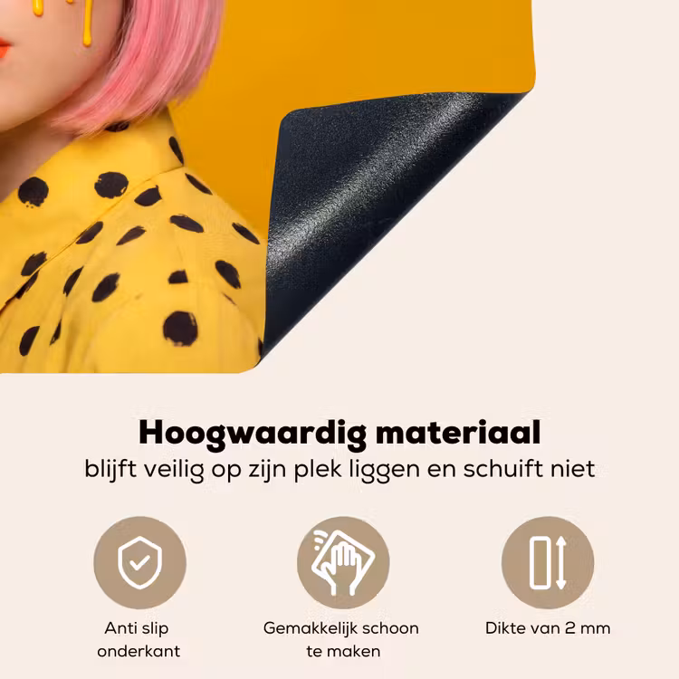 Vrouw - Portret - Abstract - Kleurrijk - Geel Inductie beschemer met haakjes klein -ky-onderkant-nl