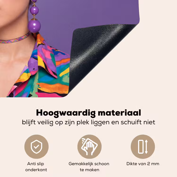 Vrouw - Portret - Make-up - Paars - Levendig Inductie beschemer met haakjes klein -ky-onderkant-nl