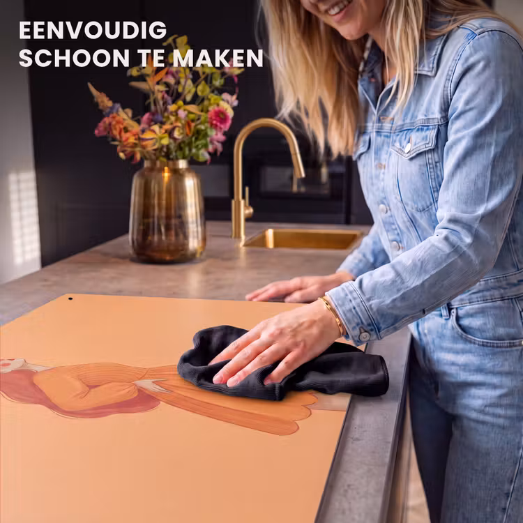 Vrouw - Profiel - Mensen - Modern - Oranje Inductie beschemer met haakjes klein -ky-schoon-nl