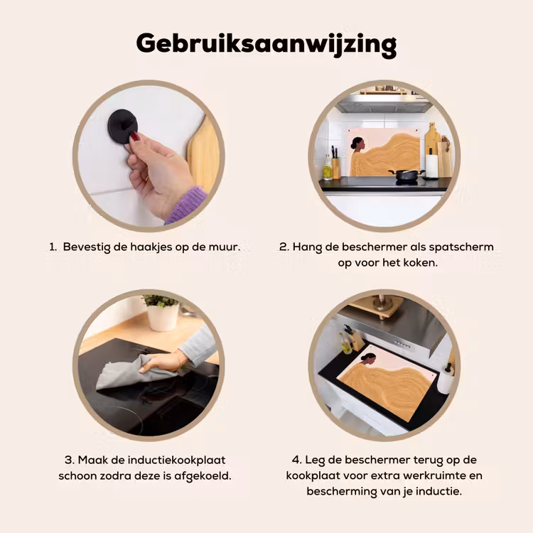 Vrouw - Profiel - Modern - Abstract - Kunst Inductie beschemer met haakjes klein -ky-gebruik-nl