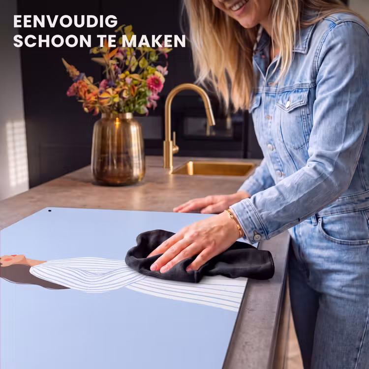 Vrouw - Profiel - Rust - Modern - Illustratie Inductie beschemer met haakjes klein -ky-schoon-nl