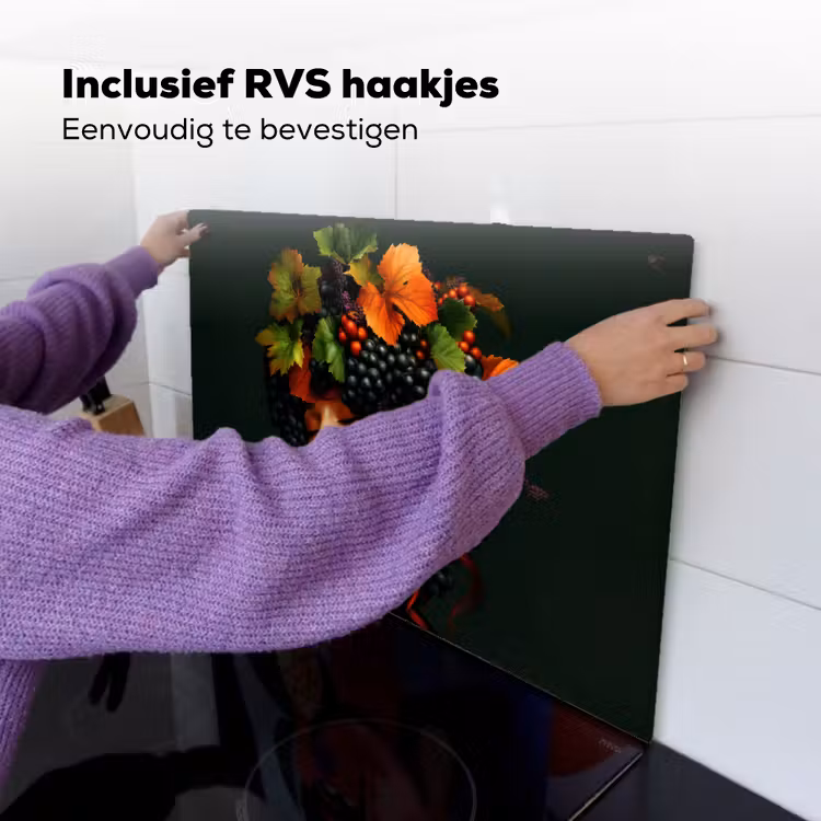 Vrouw - Rood - Groen - Druiven Inductie beschemer met haakjes klein -ky-ophangen-nl