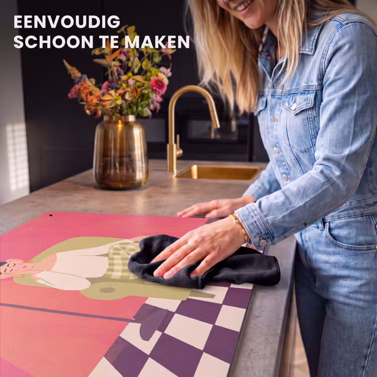 Vrouw - Rust - Interieur - Modern - Kunst Inductie beschemer met haakjes klein -ky-schoon-nl