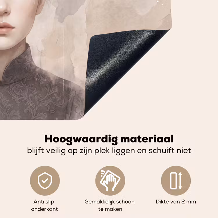 Vrouw - Sereen - Grijs Inductie beschemer met haakjes klein -ky-onderkant-nl