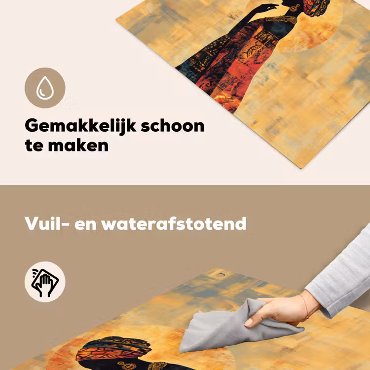 Vrouw - Silhouet - Patronen - Sierlijk Inductie beschemer met haakjes klein -ky-schoon-nl