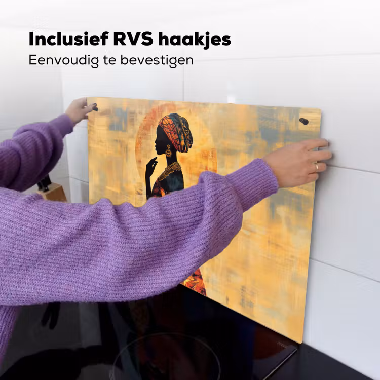 Vrouw - Silhouet - Patronen - Sierlijk Inductie beschemer met haakjes klein -ky-ophangen-nl