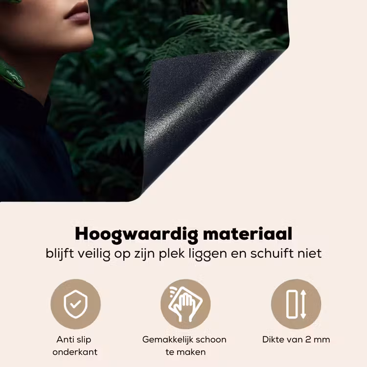 Vrouw - Slang - Natuur - Mystiek - Groen Inductie beschemer met haakjes klein -ky-onderkant-nl