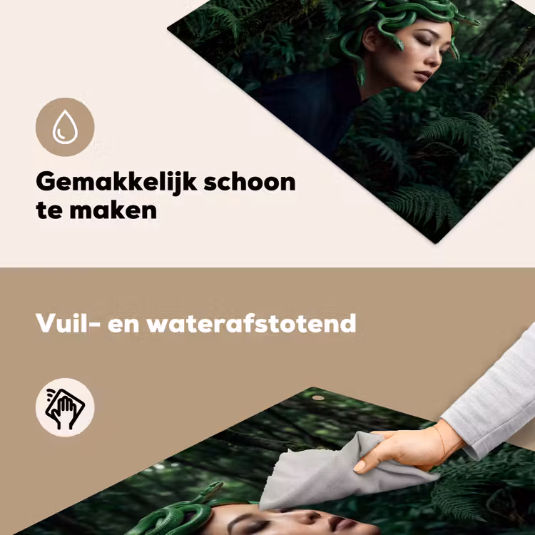 Vrouw - Slang - Natuur - Mystiek - Groen Inductie beschemer met haakjes klein -ky-schoon-nl