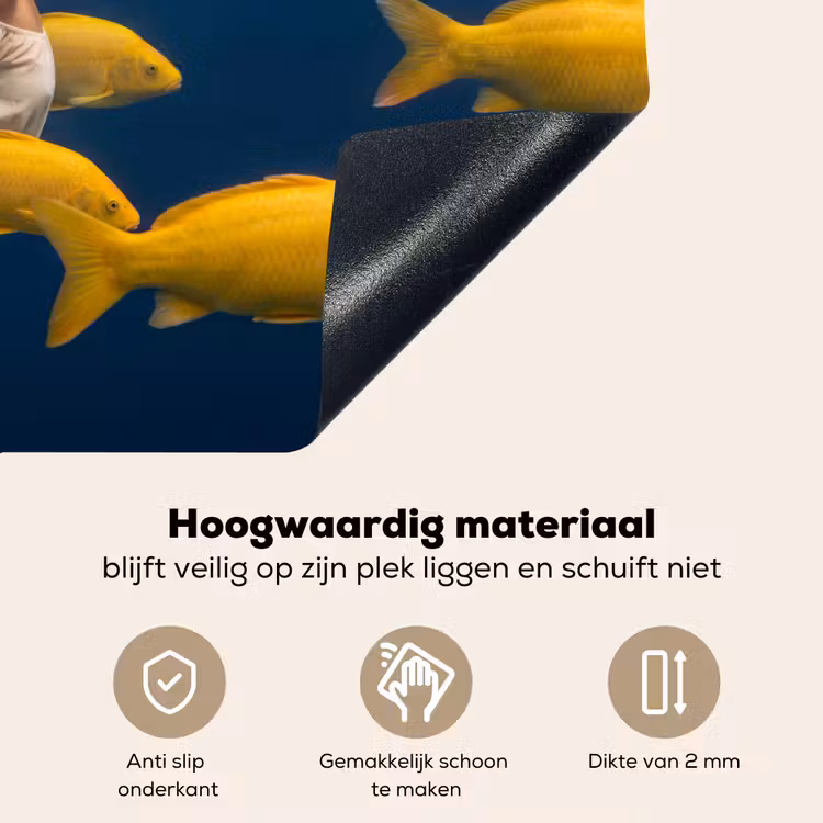 Vrouw - Vis - Water - Natuur - Geel Inductie beschemer met haakjes klein -ky-onderkant-nl