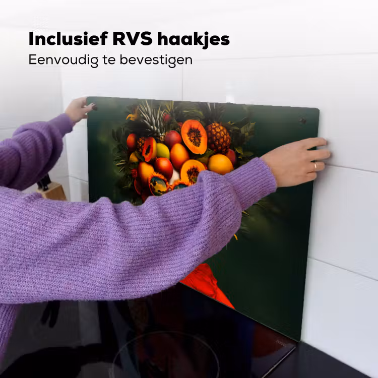 Vrouw - Vruchten - Papaja - Ananas Inductie beschemer met haakjes klein -ky-ophangen-nl
